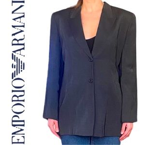 Emporio Armani Blazer Shiny Black Colour 
Size 48 Italian (Sz 12 USA)